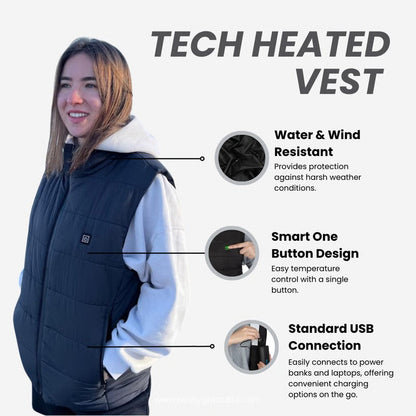 Chaqueta impermeable cálida con malla y configuración de calor ajustable