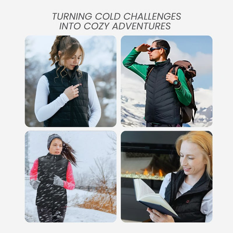 Chaqueta impermeable cálida con malla y configuración de calor ajustable