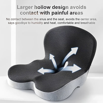 Cómodo cojín de asiento con soporte lumbar y espuma viscoelástica