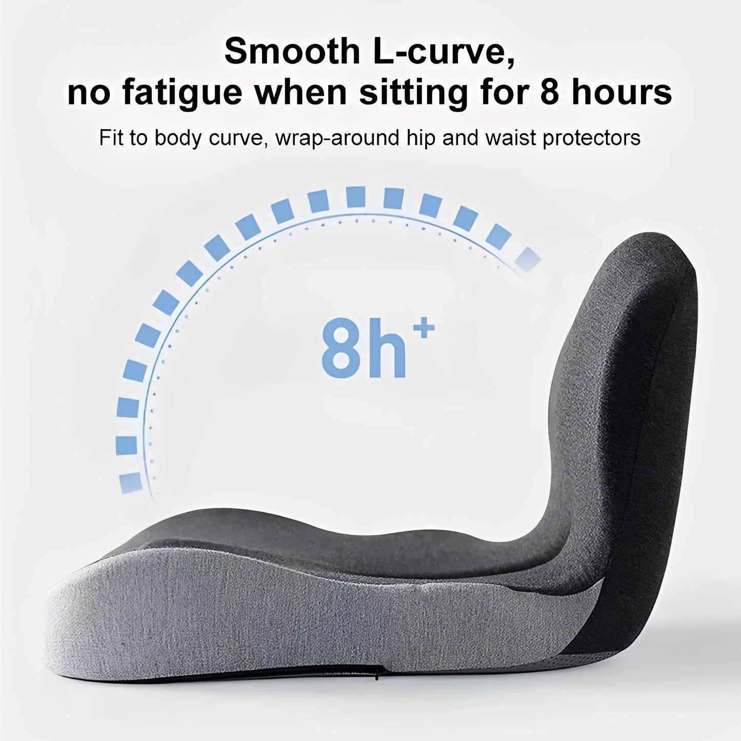 Cómodo cojín de asiento con soporte lumbar y espuma viscoelástica