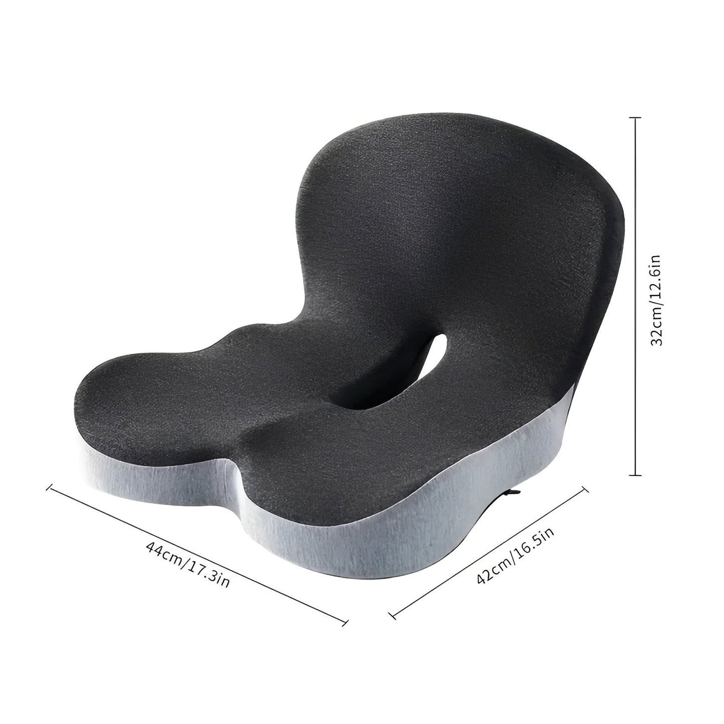 Cómodo cojín de asiento con soporte lumbar y espuma viscoelástica