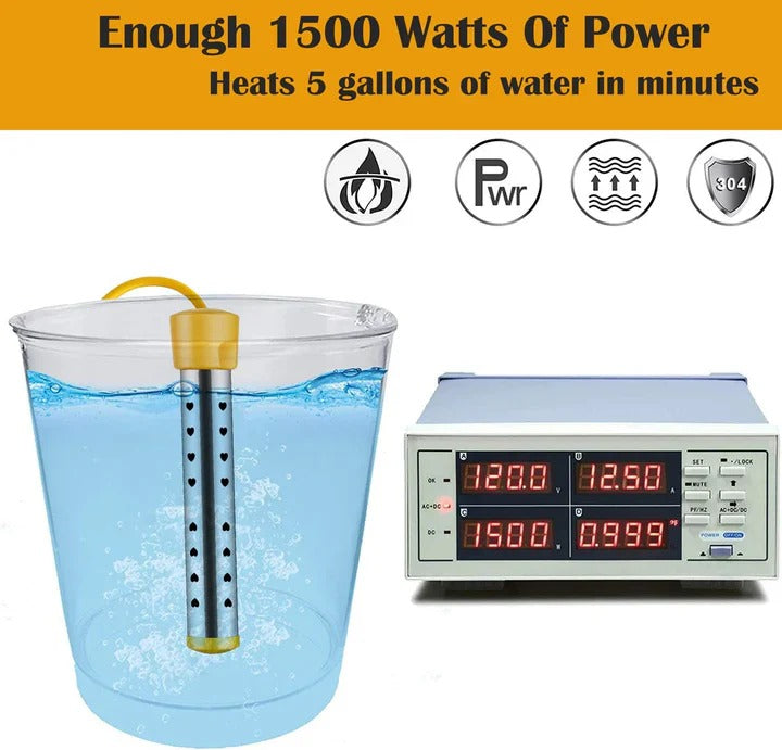 Calentador de agua eléctrico compacto con resistencia de acero duradero