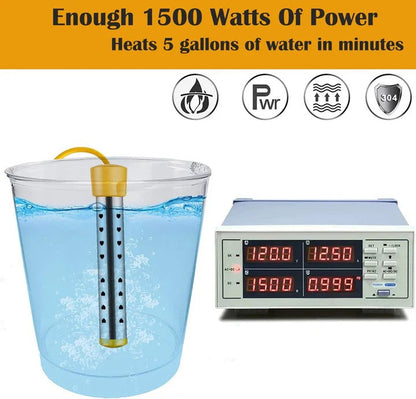 Calentador de agua eléctrico compacto con resistencia de acero duradero