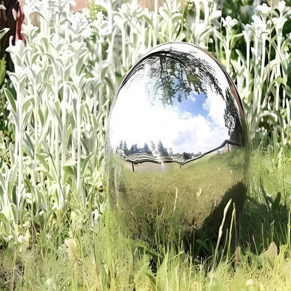 Adornos de bola de jardín de espejo metálico para decoración exterior