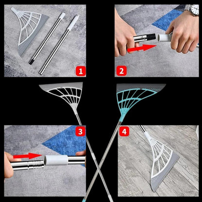 Escoba de goma para pisos con mango extensible