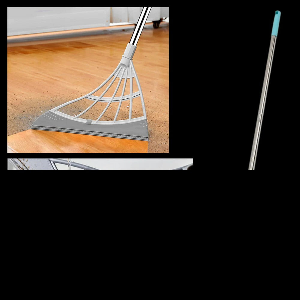 Escoba de goma para pisos con mango extensible
