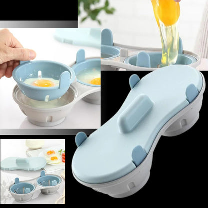 Cocedor de huevos compacto con vaporizador y escalfador de silicona