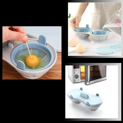 Cocedor de huevos compacto con vaporizador y escalfador de silicona