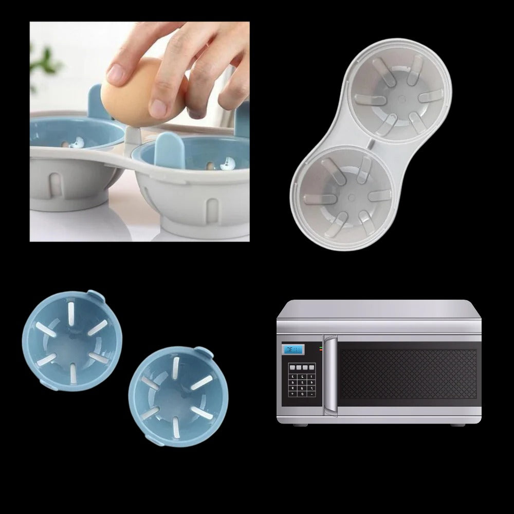 Cocedor de huevos compacto con vaporizador y escalfador de silicona