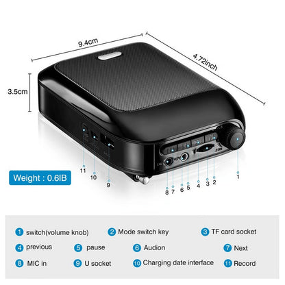 Sistema compacto de micrófono y altavoz portátil Bluetooth