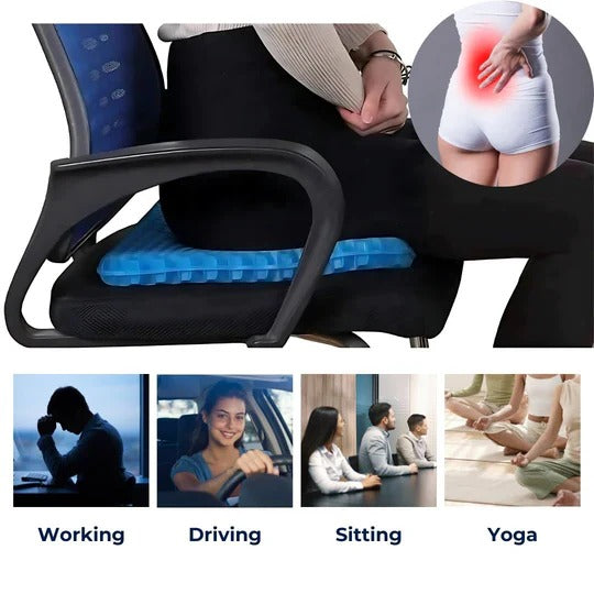 Almohadilla de gel cómoda para el asiento para soporte lumbar