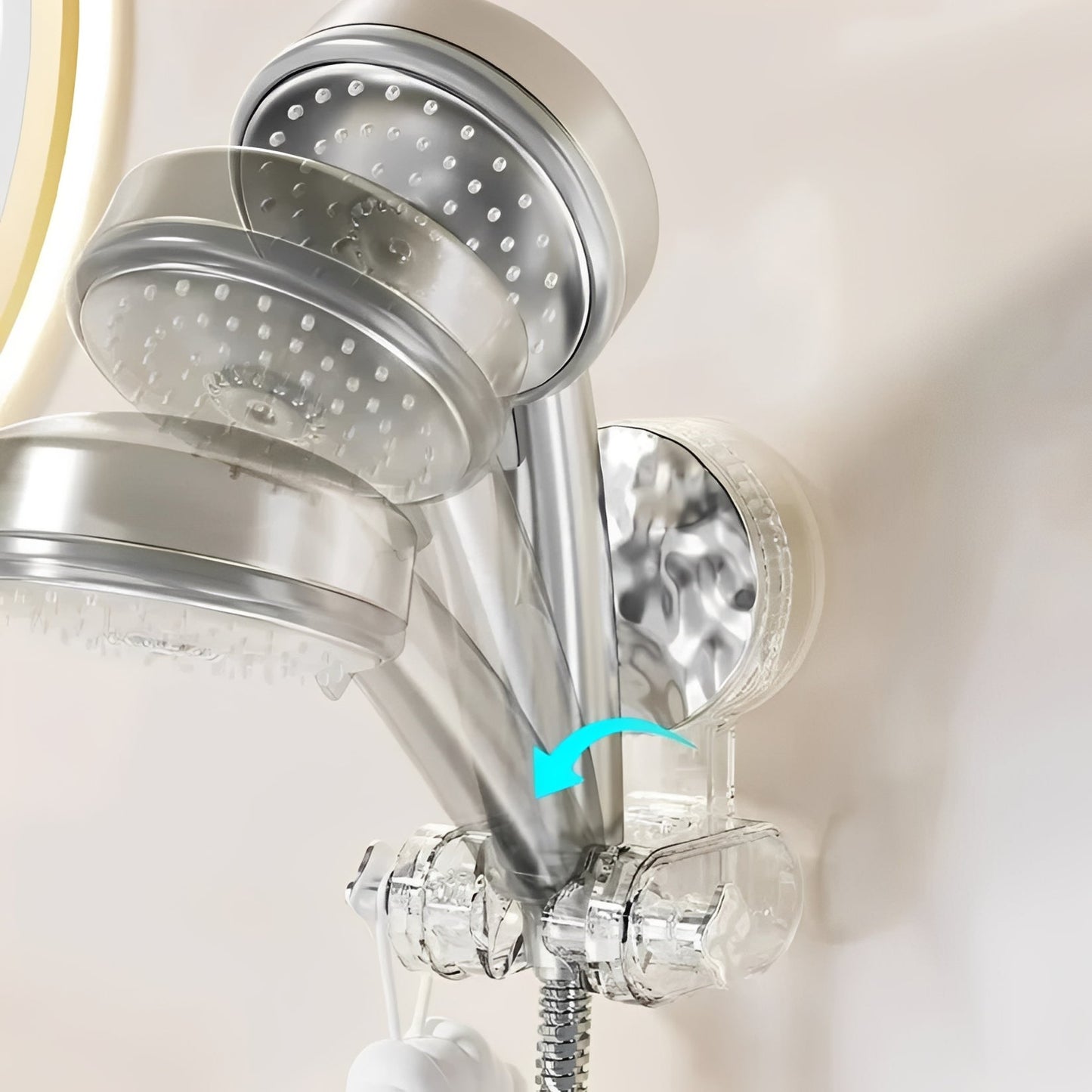 Soporte de cabezal de ducha ajustable con fuerte ventosa