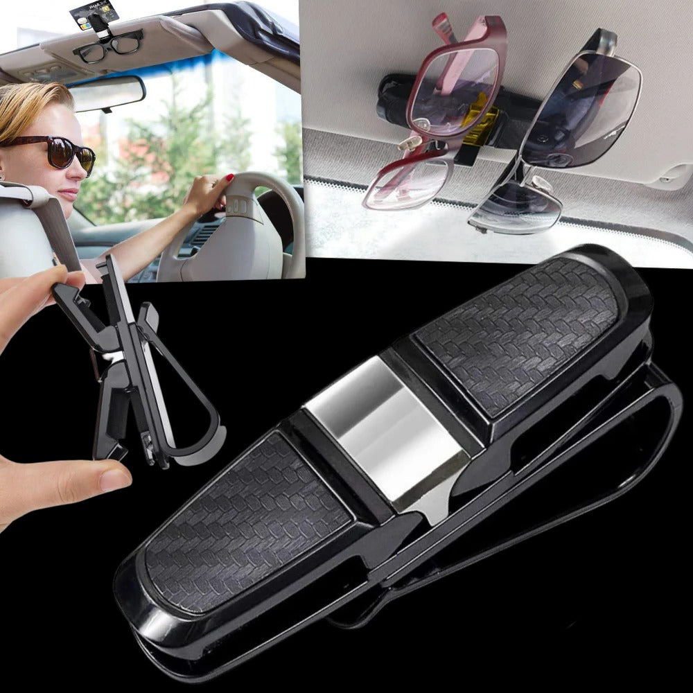 Soporte para gafas de sol con clip para parasol de coche