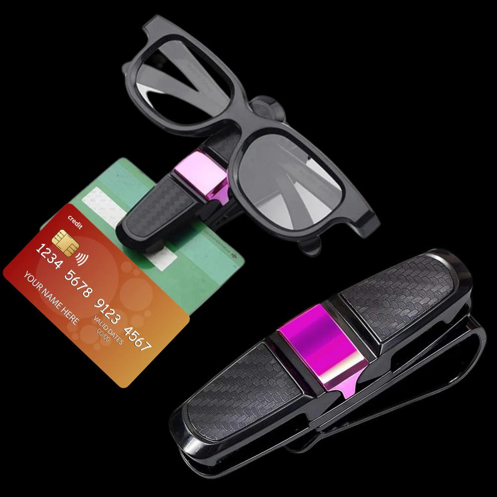Soporte para gafas de sol con clip para parasol de coche