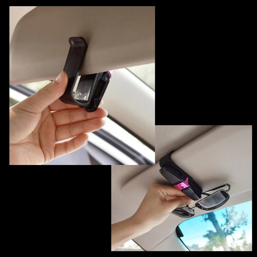 Soporte para gafas de sol con clip para parasol de coche