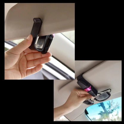 Soporte para gafas de sol con clip para parasol de coche