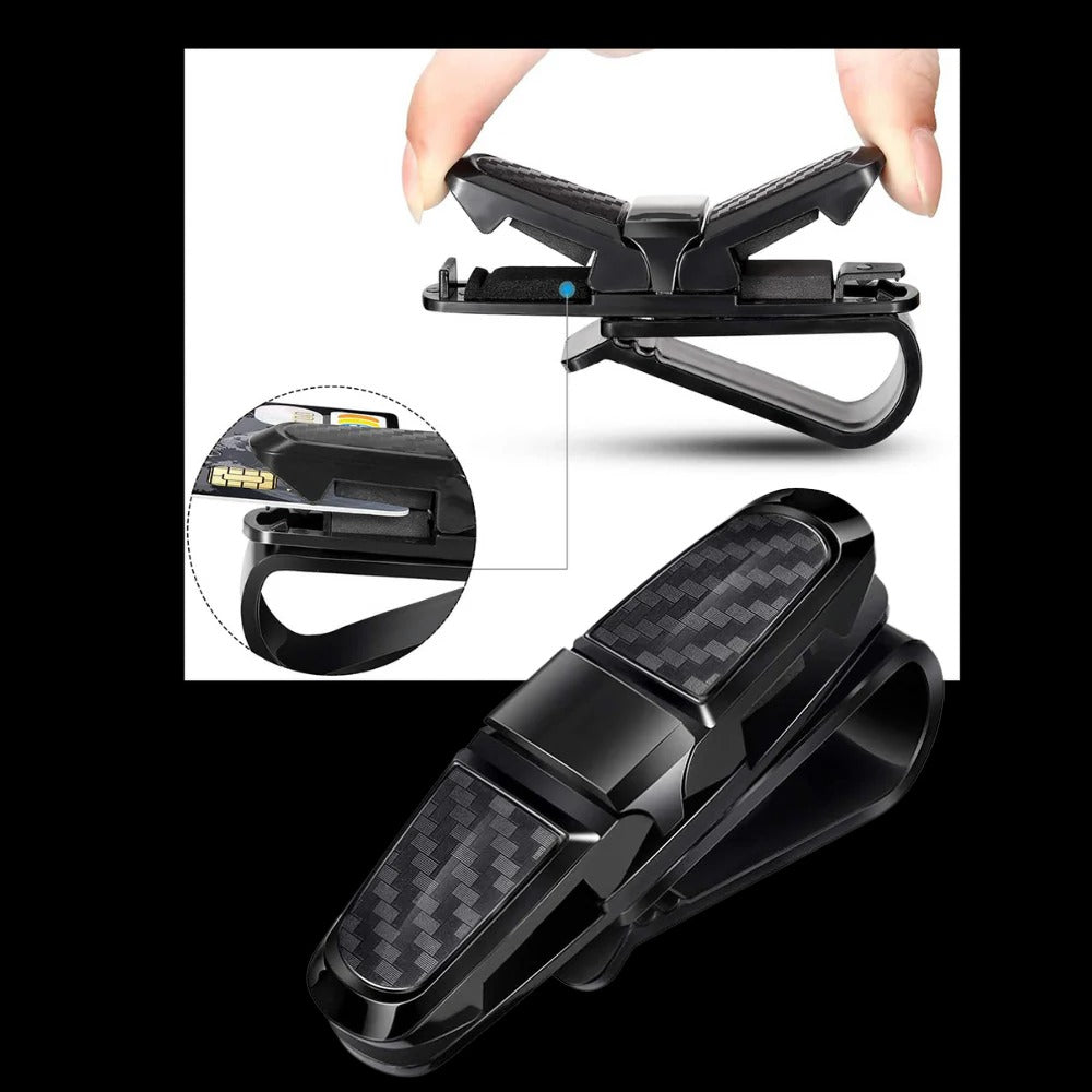 Soporte para gafas de sol con clip para parasol de coche