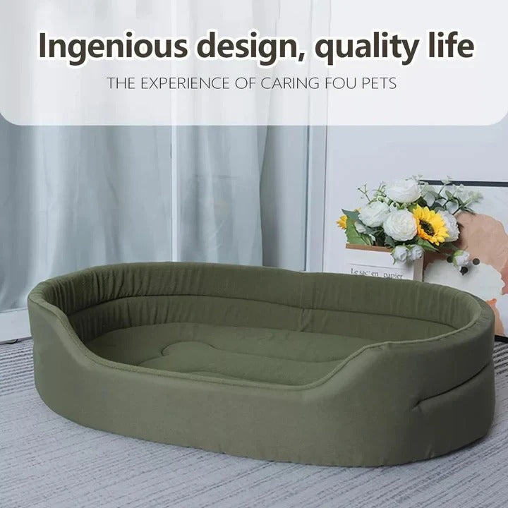 Cama ecológica para perros hecha con materiales reutilizables