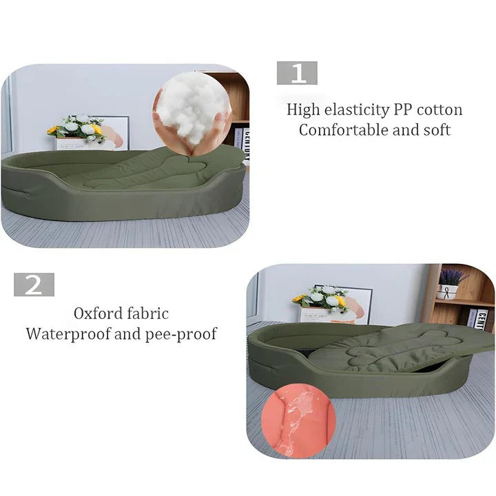 Cama ecológica para perros hecha con materiales reutilizables