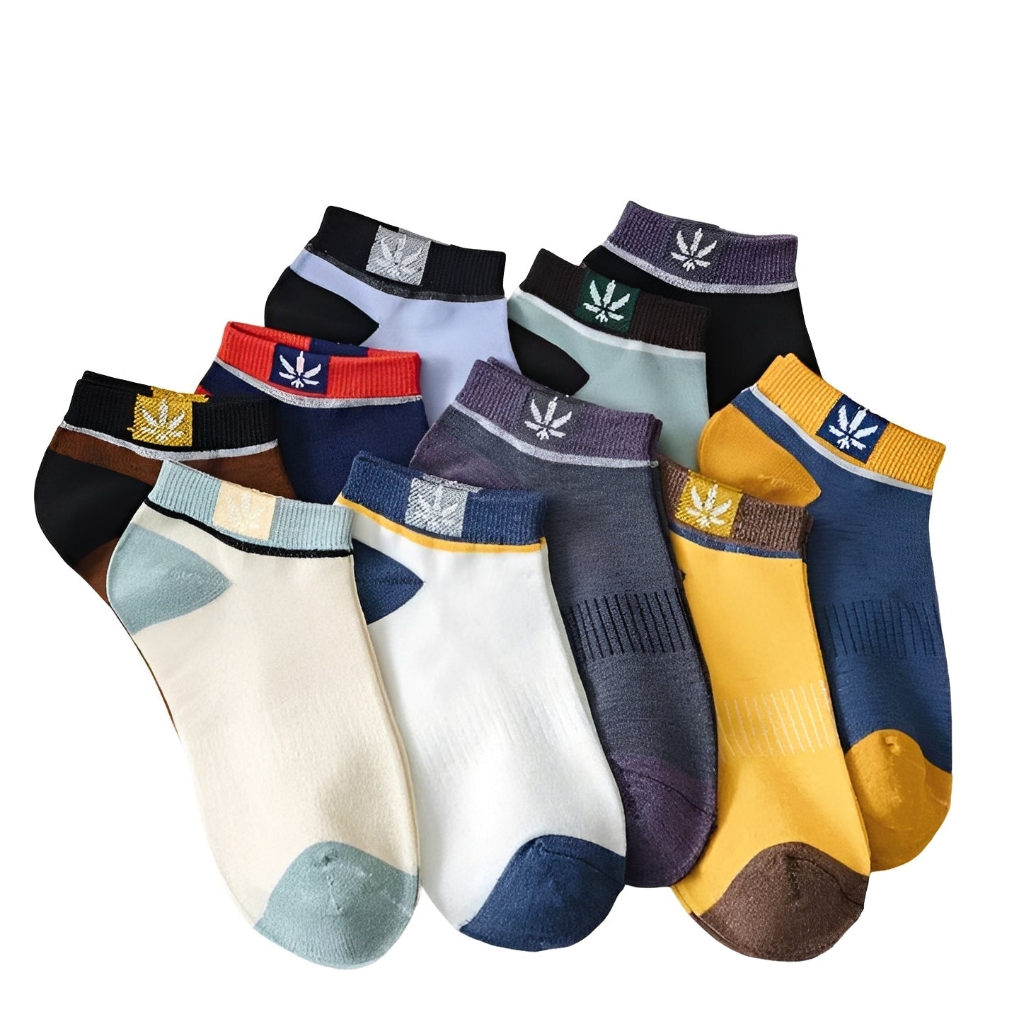 Calcetines de tripulación para hombre, multicolor, paquete de 20