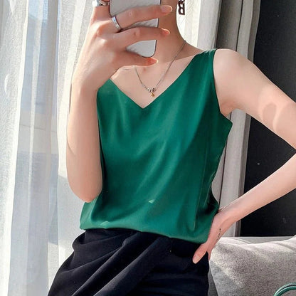 Camiseta sin mangas básica para mujer