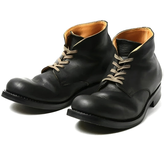 Men's Ankle High Faux Leather Lace Up Boots - Ortekor