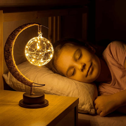 Lámpara de mesa Globo Lunar Brillante con Textura Realista
