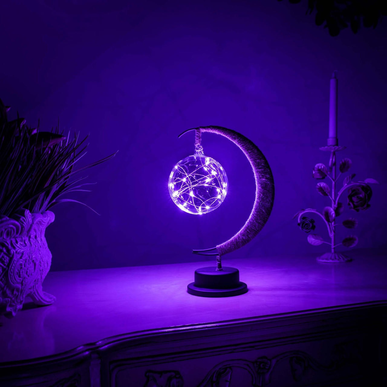 Lámpara de mesa Globo Lunar Brillante con Textura Realista