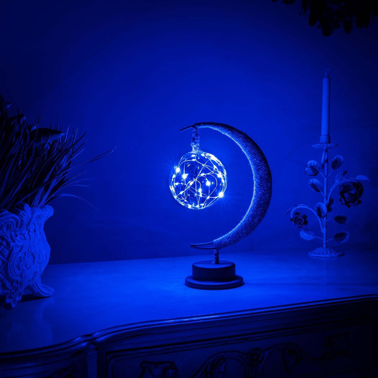 Lámpara de mesa Globo Lunar Brillante con Textura Realista
