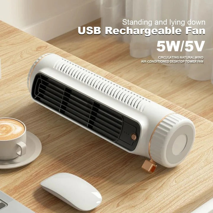 Ventilador de escritorio compacto y silencioso con batería recargable