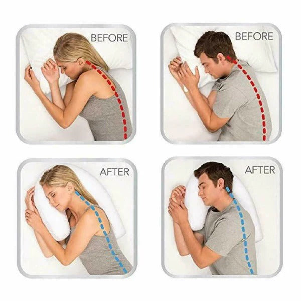 Almohada de espuma viscoelástica contorneada para dormir de lado