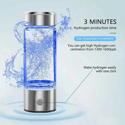 Botella de agua alcalina compacta con base USB recargable