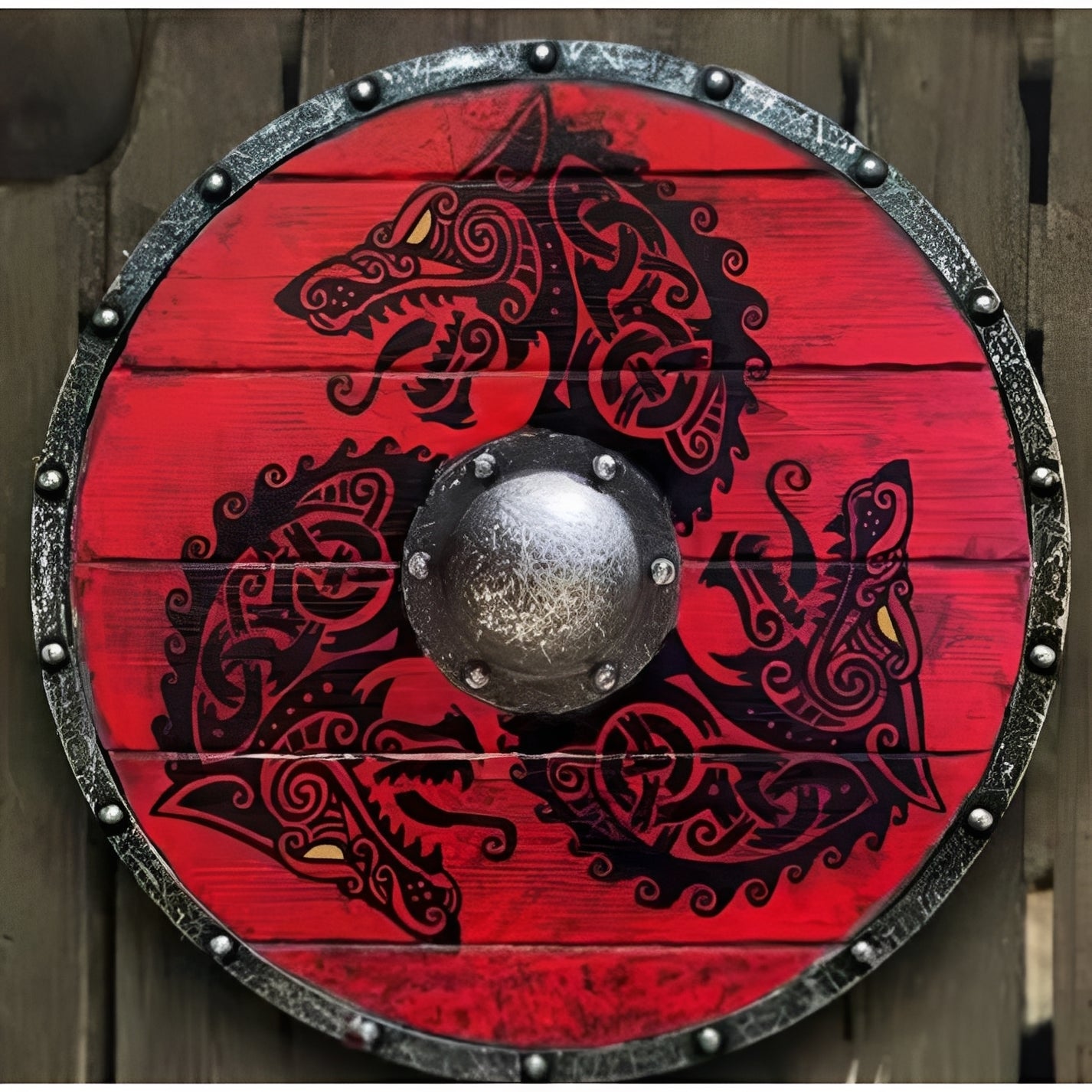Escudo de batalla grabado único y defensa nórdica personalizable