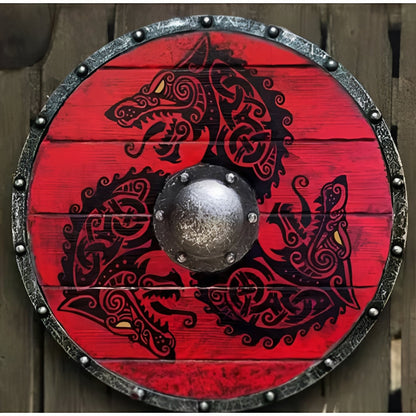Escudo de batalla grabado único y defensa nórdica personalizable