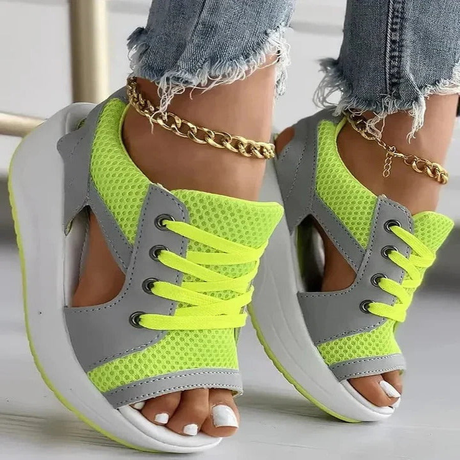 Comfortable High Heel Cutout Sandals with Soft Insoles - Ortekor