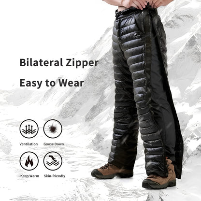 Pantalones de nieve cálidos aislantes con cremallera para deportes de invierno