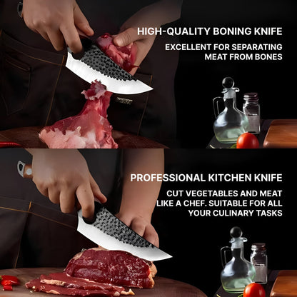 Cuchillo de chef de acero inoxidable afilado con mango de agarre cómodo