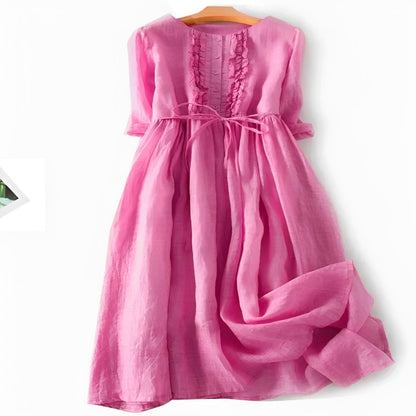 Floral Summer Dress with Ruffles for Ladies - Ortekor