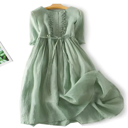 Vestido floral de verano con volantes para mujer