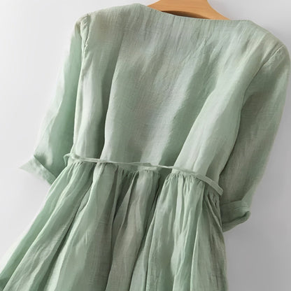 Vestido floral de verano con volantes para mujer