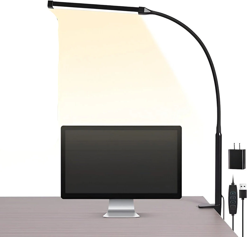 Lámpara de mesa LED brillante ajustable con cuello flexible
