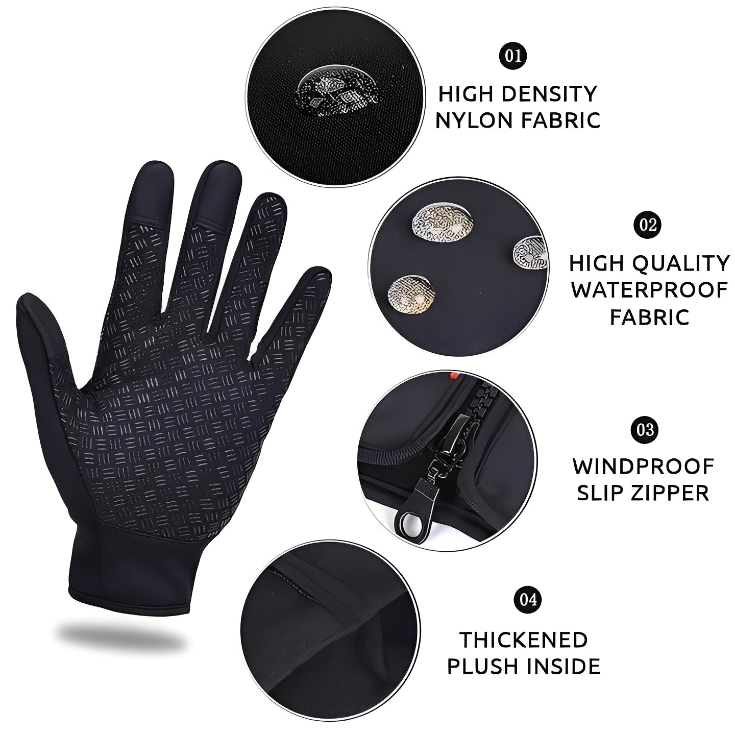 Guantes de ciclismo cálidos e impermeables para hombres y mujeres