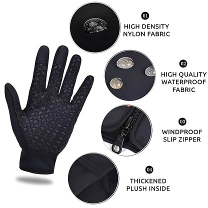 Guantes de ciclismo cálidos e impermeables para hombres y mujeres