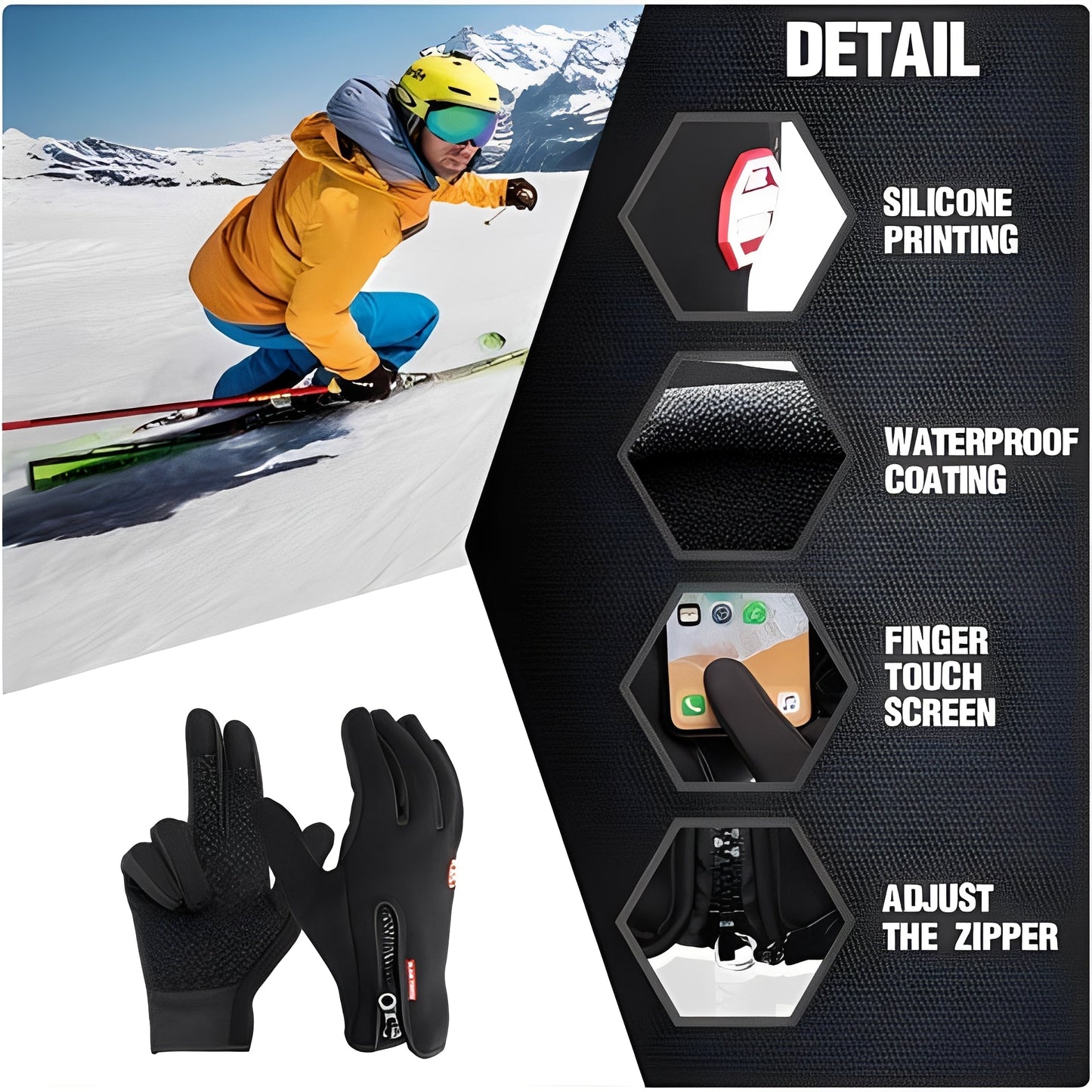 Guantes de ciclismo cálidos e impermeables para hombres y mujeres
