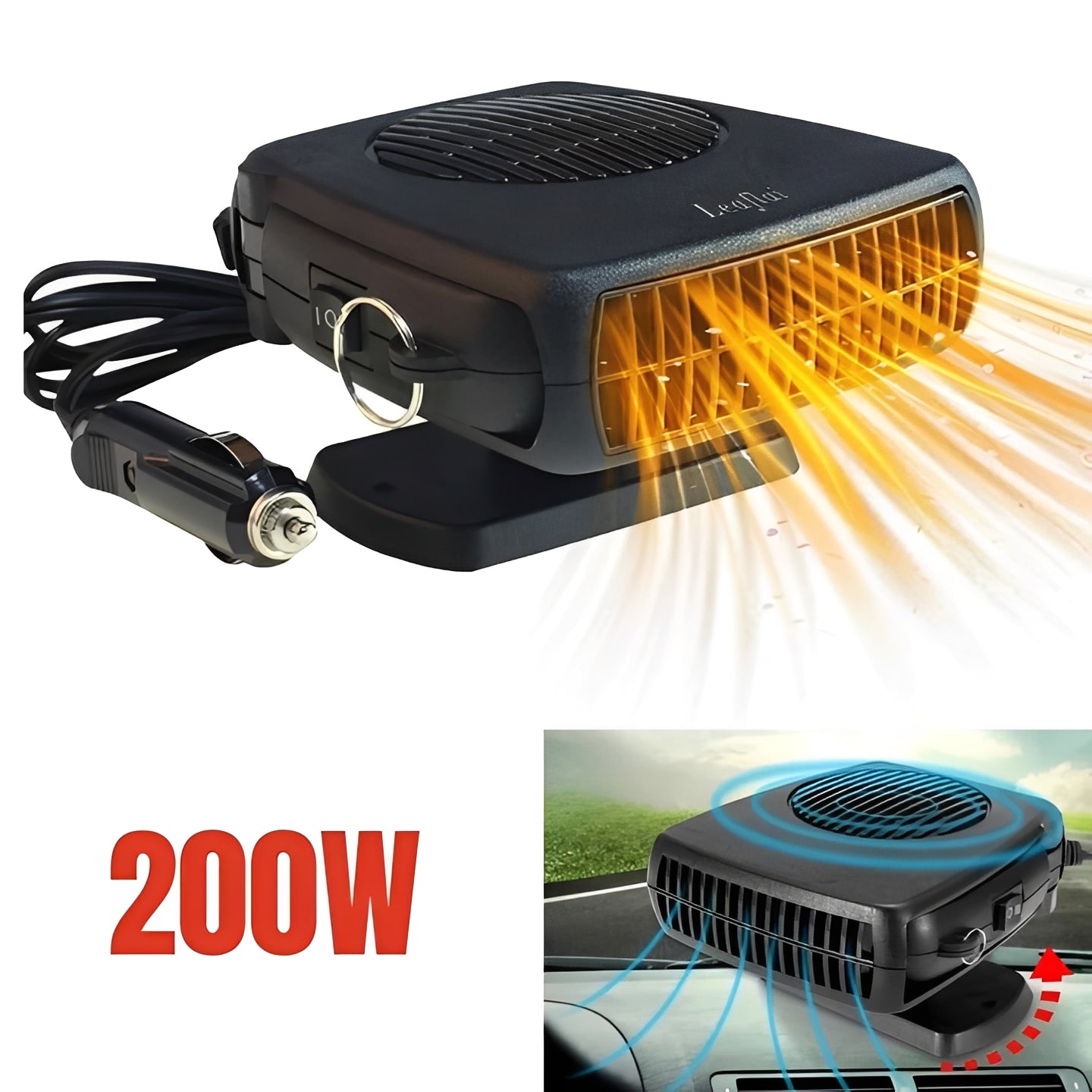 Ventilador Calefactor Cerámico Compacto de 12V para Coche para Invierno