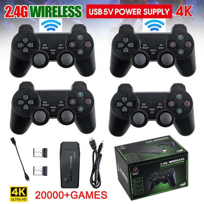 Consola de juegos compacta con 64 GB y 2 controles inalámbricos