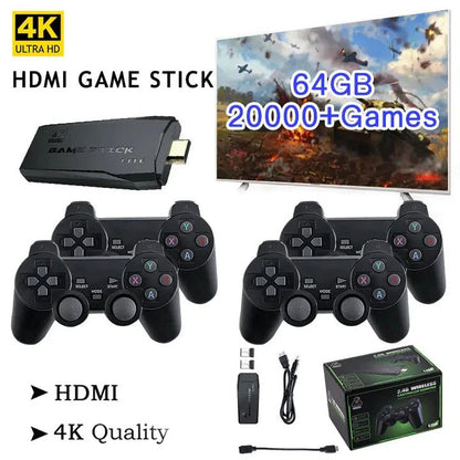 Consola de juegos compacta con 64 GB y 2 controles inalámbricos