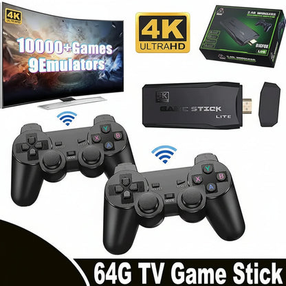 Consola de juegos compacta con 64 GB y 2 controles inalámbricos