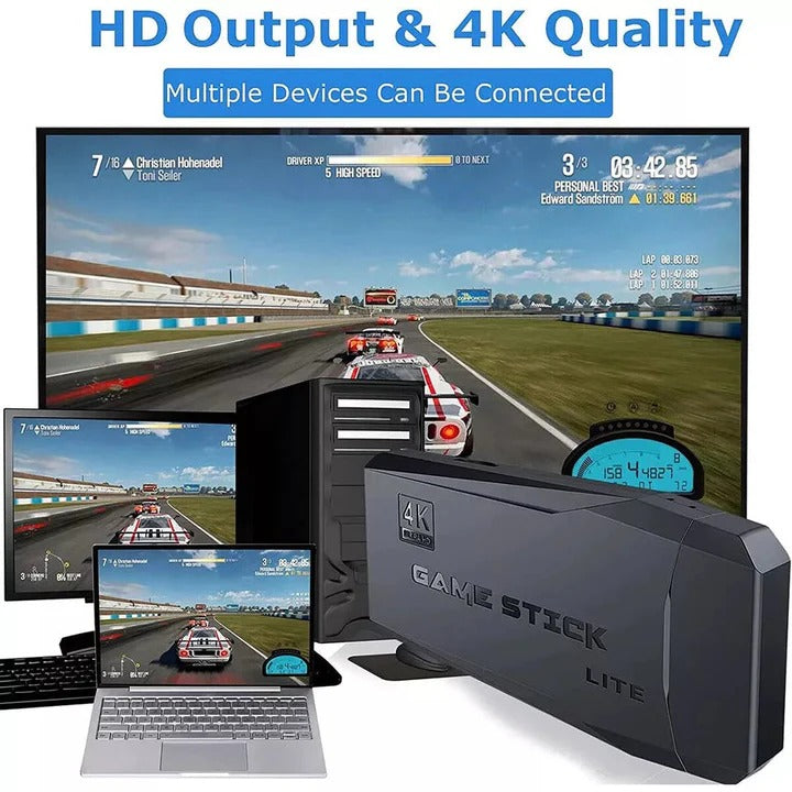 Consola de juegos compacta con 64 GB y 2 controles inalámbricos