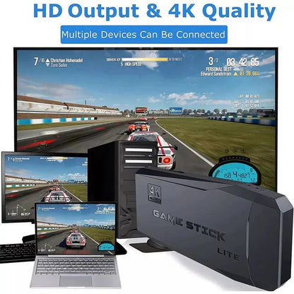 Consola de juegos compacta con 64 GB y 2 controles inalámbricos